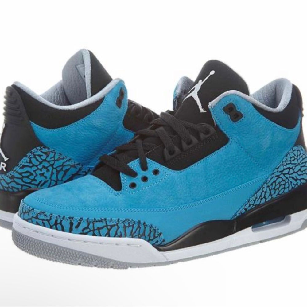 Mens Air Jordan 3 Retro Powder Blue Leather